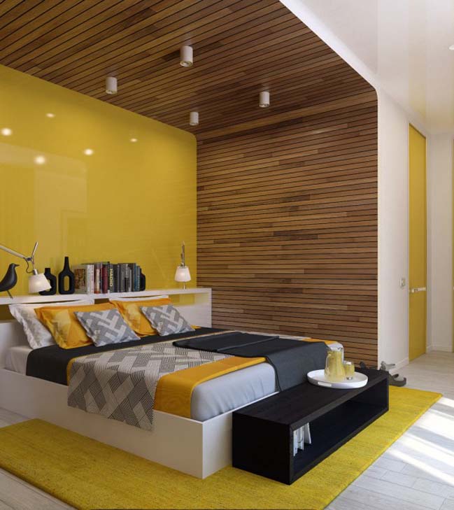 thiet ke noi that can ho chung cu 05 Phá cách với căn hộ sử dụng gam màu vàng và nội thất gỗ sang trọng