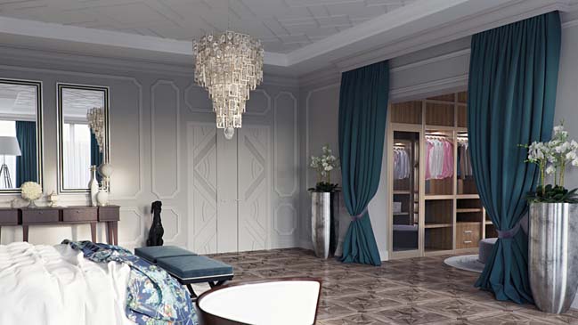 mau thiet ke phong ngu dep 09 Cùng nhìn qua mẫu phòng ngủ đẹp với thiết kế Art Deco sang trọng