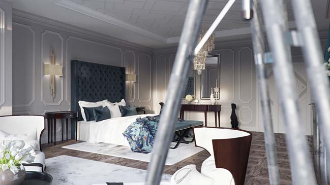 mau thiet ke phong ngu dep 11 Cùng nhìn qua mẫu phòng ngủ đẹp với thiết kế Art Deco sang trọng