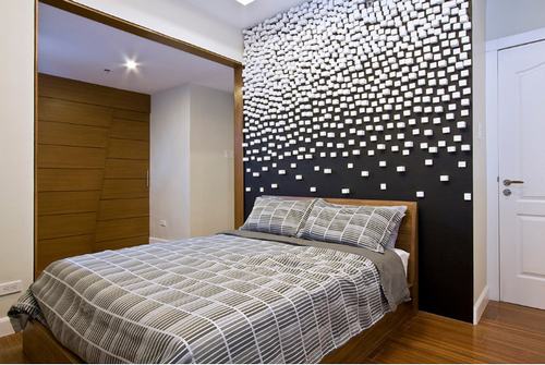 095558baoxaydung image012 Cùng nhìn qua những bức tường sơn đen ấn tượng trong phòng ngủ