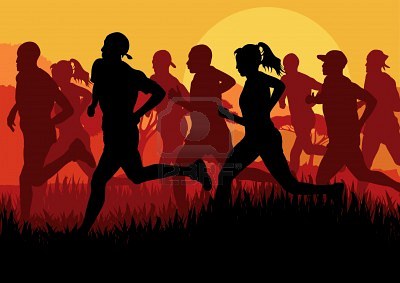 10803657 marathon runners in urban city landscape background illustration Bí quyết kinh doanh thành công với kế hoạch tập luyện của vận động viên