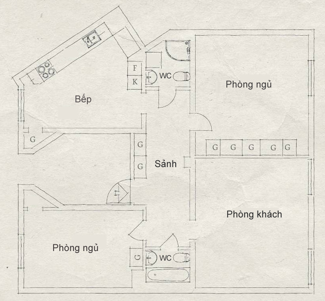 0b448781409817073660x0 Thiết kế bên trong căn hộ 80m2 với 2 phòng ngủ