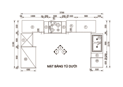 bep 6 5579 1474422856 Không gian bếp nhỏ ấn tượng với phong cách tân cổ điển